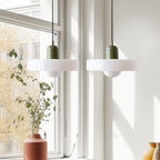Double Glass Pendant Lamp – Retro Inspired Modern Dining Table Design