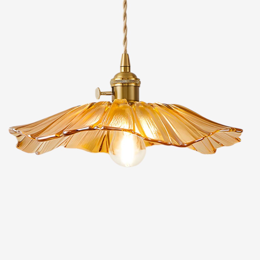 Flower Shaped Glass Pendant Lamp – Sculptural Romantic Warm Glow Design
