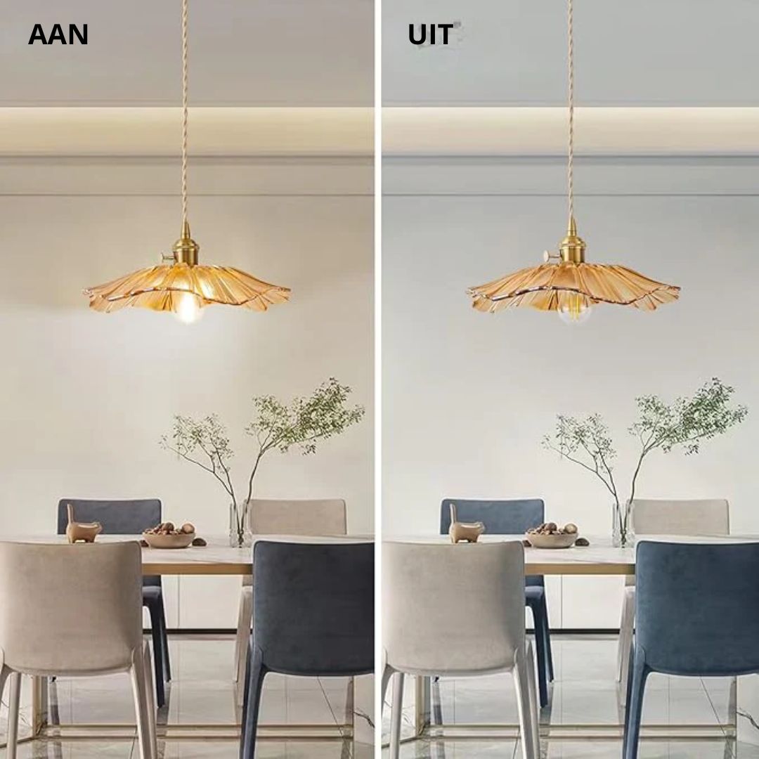 Flower Shaped Glass Pendant Lamp – Sculptural Romantic Warm Glow Design