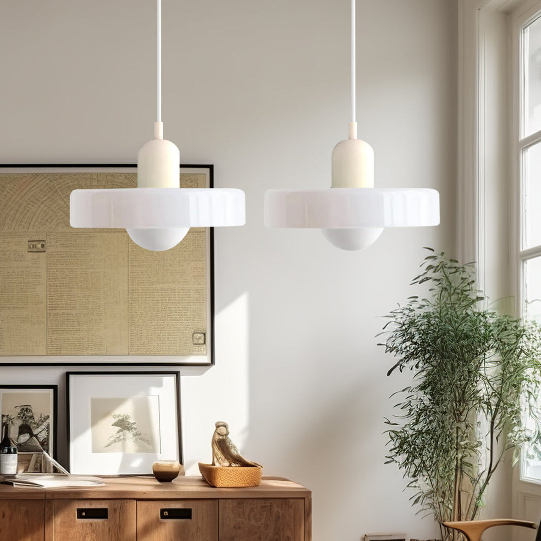 Double Glass Pendant Lamp – Retro Inspired Modern Dining Table Design