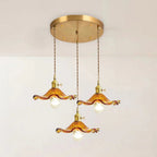 Vintage Floral Glass Pendant Light