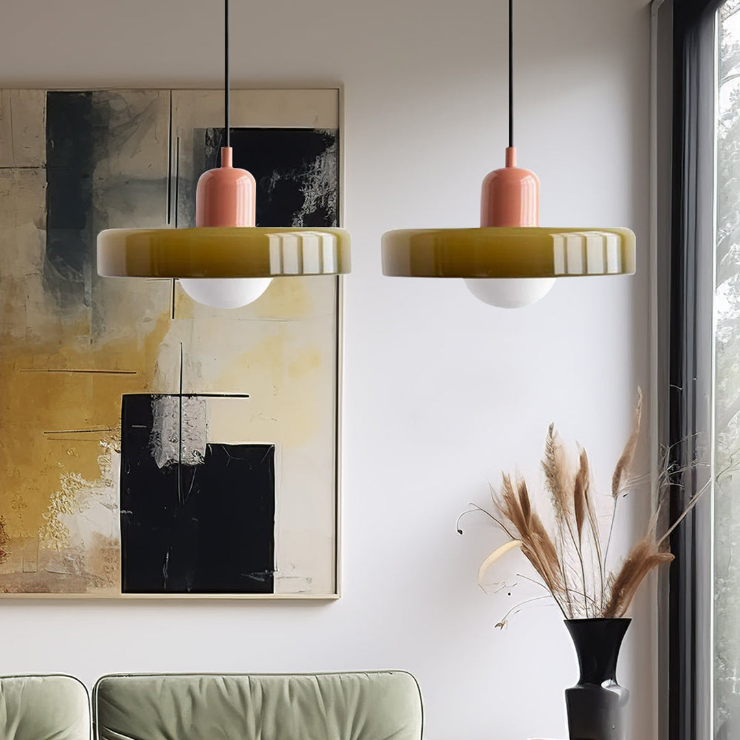 Double Glass Pendant Lamp – Retro Inspired Modern Dining Table Design
