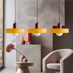 Triple Glass Pendant Lamp – Retro Inspired Colorful Dining Table Design