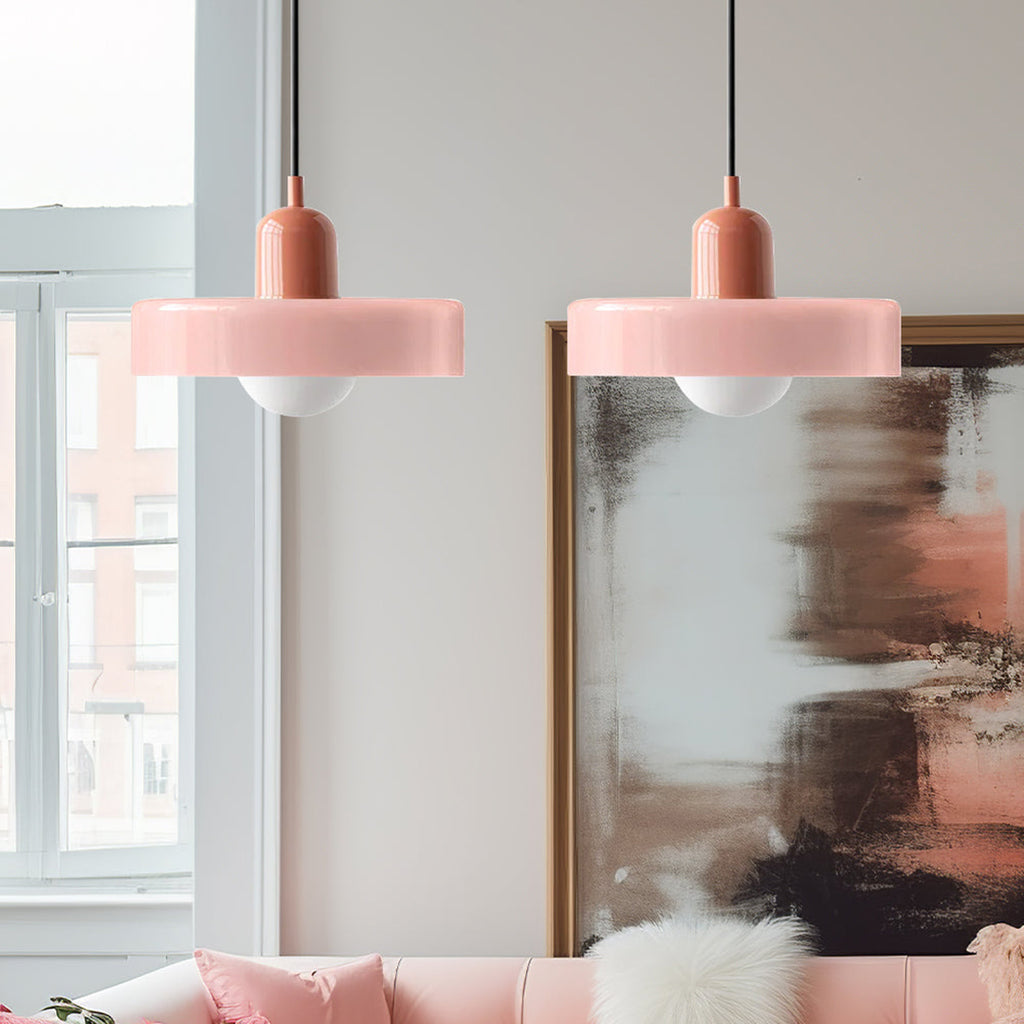 Double Glass Pendant Lamp – Retro Inspired Modern Dining Table Design