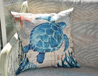 Decorative Cushion with Sea Life Motif