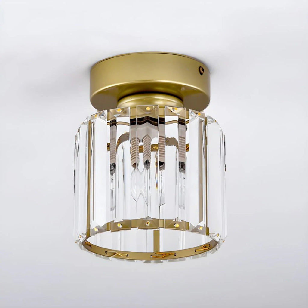 Crystal Metal Cube Ceiling Light