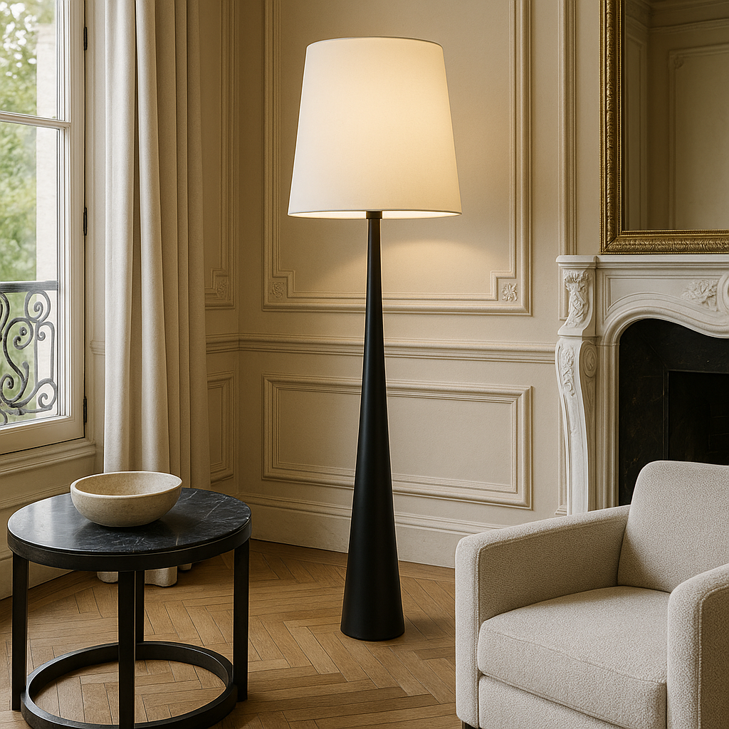 Lysenne – Scandinavian Floor Lamp with Fabric Shade