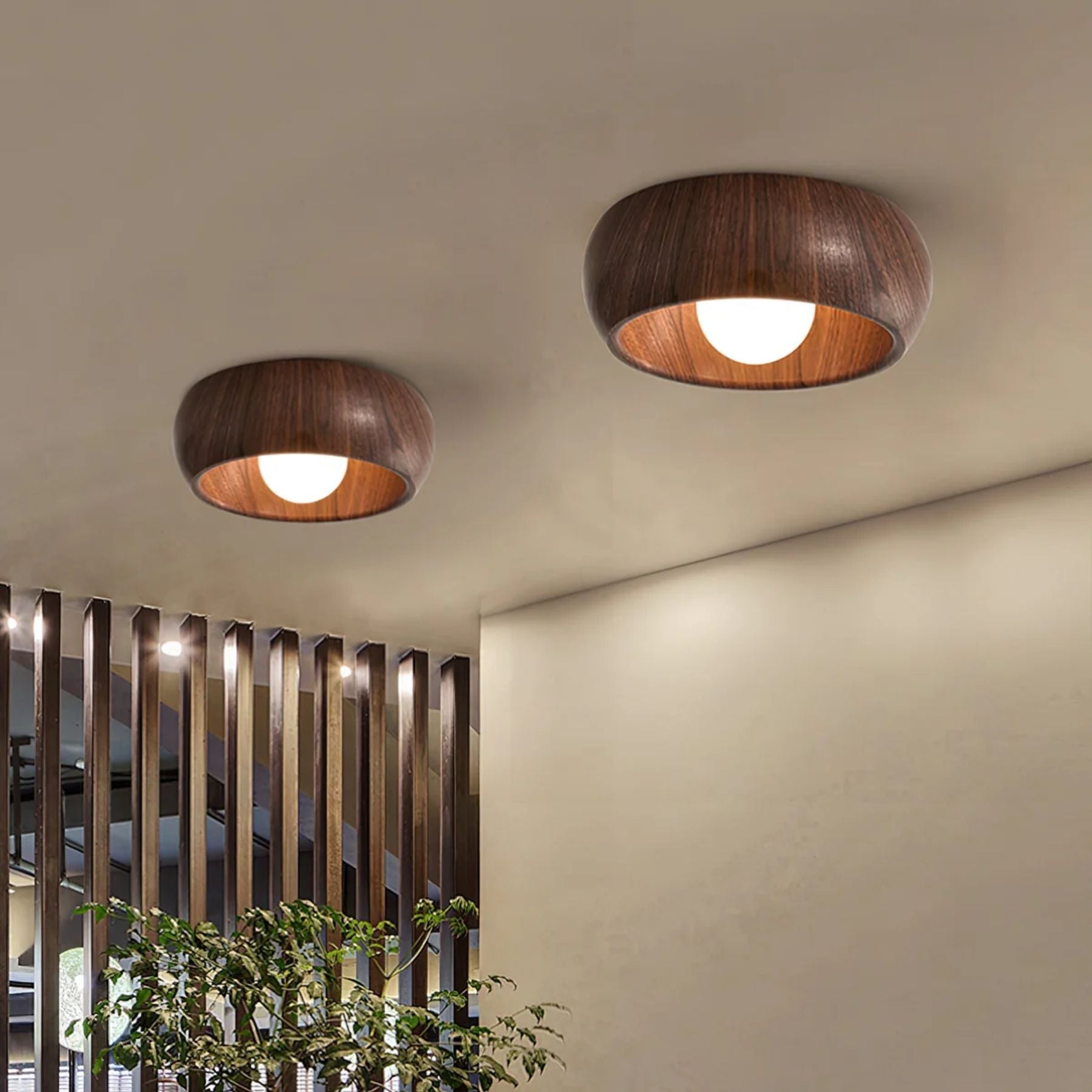 Minimalist Wooden Ceiling Light Modern Flush Mount Lamp