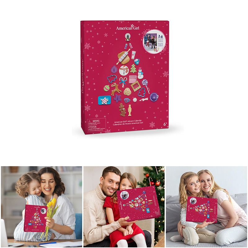 24 Day Doll Advent Calendar with Miniature Baking Accessories, Holiday Drinks and Festive Decor - Christmas Countdown Set