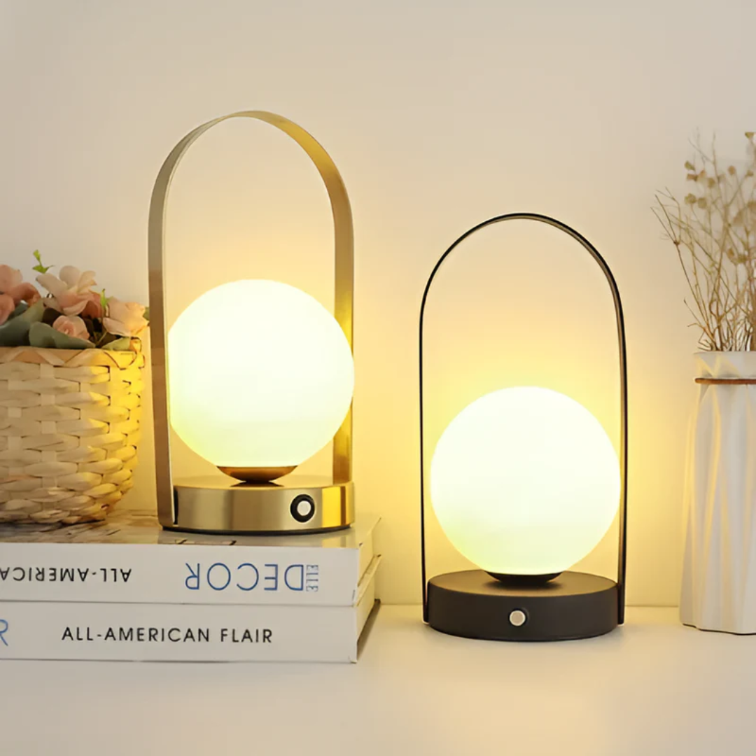 Modern Globe Table Lamp Rechargeable Wireless Bedside Accent Light