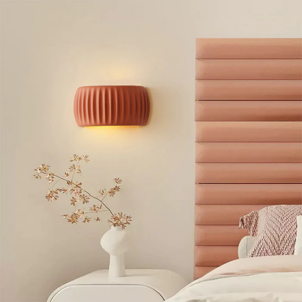 Modern Resin Wall Sconce Ribbed LED Accent Light
