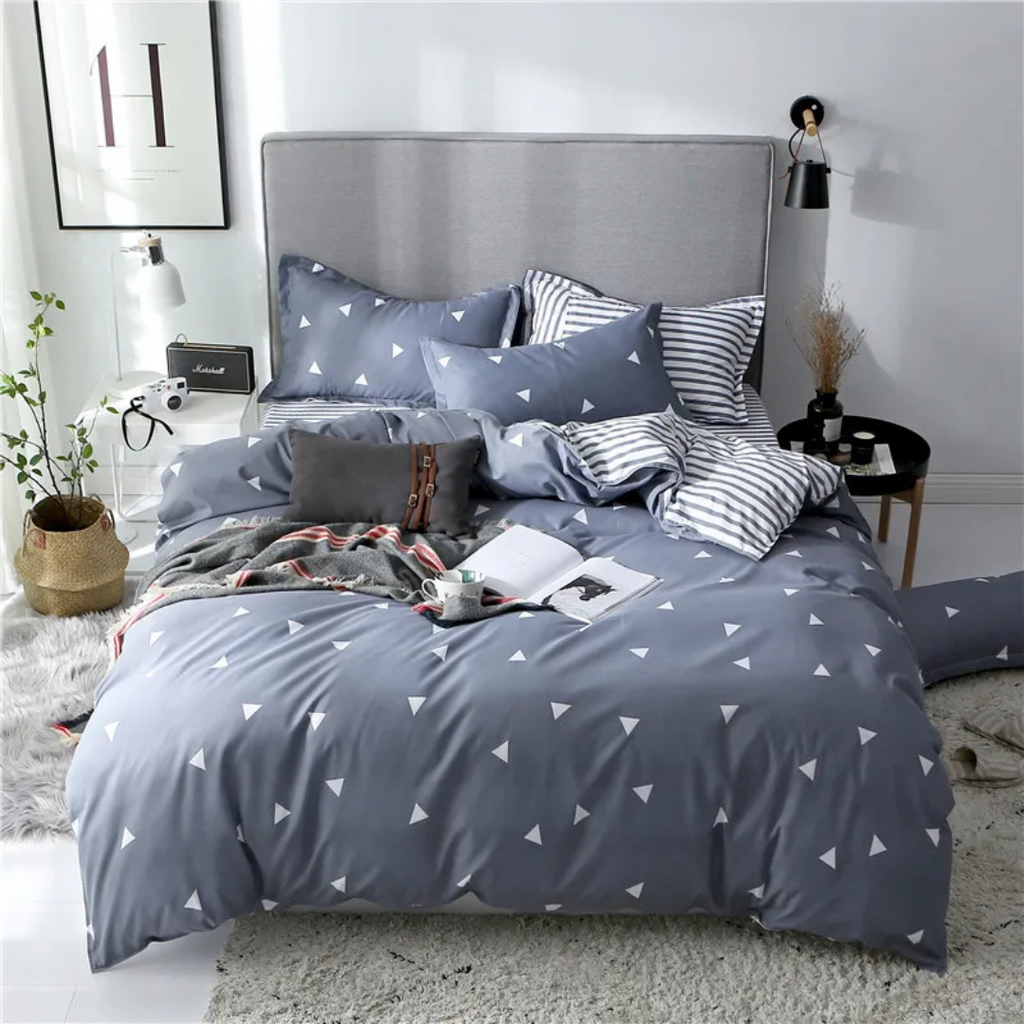 Botanical Print Duvet Cover Set Floral Pattern Bedding Collection Modern Bedroom Linen Set