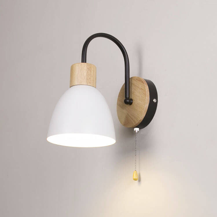 Nordic Wooden Dome Wall Lamp