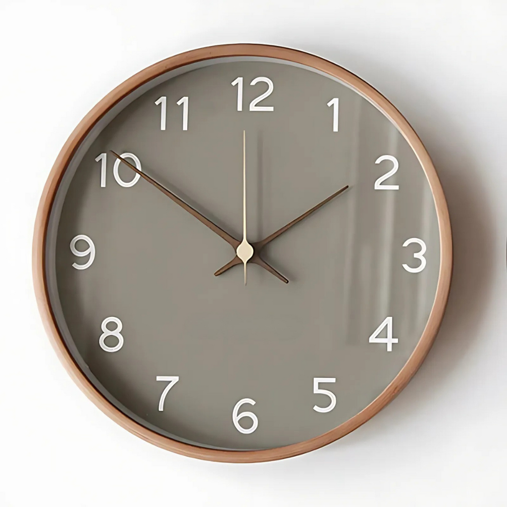 Modern Wooden Wall Clock Minimalist Silent Quartz Timepiece Contemporary Home Decor Clock