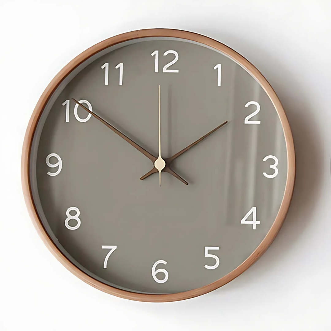Modern Wooden Wall Clock Minimalist Silent Quartz Timepiece Contemporary Home Decor Clock