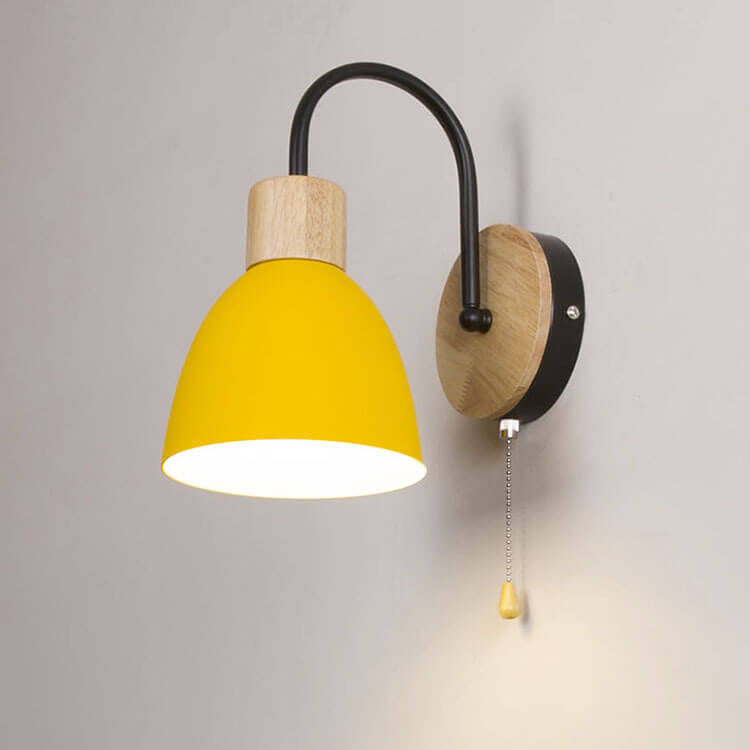 Nordic Wooden Dome Wall Lamp