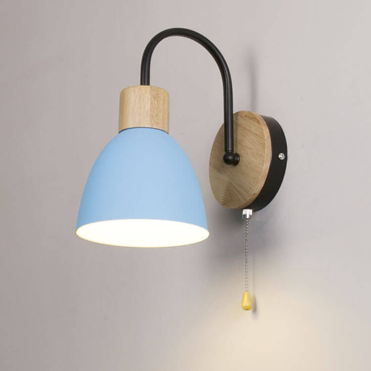Nordic Wooden Dome Wall Lamp