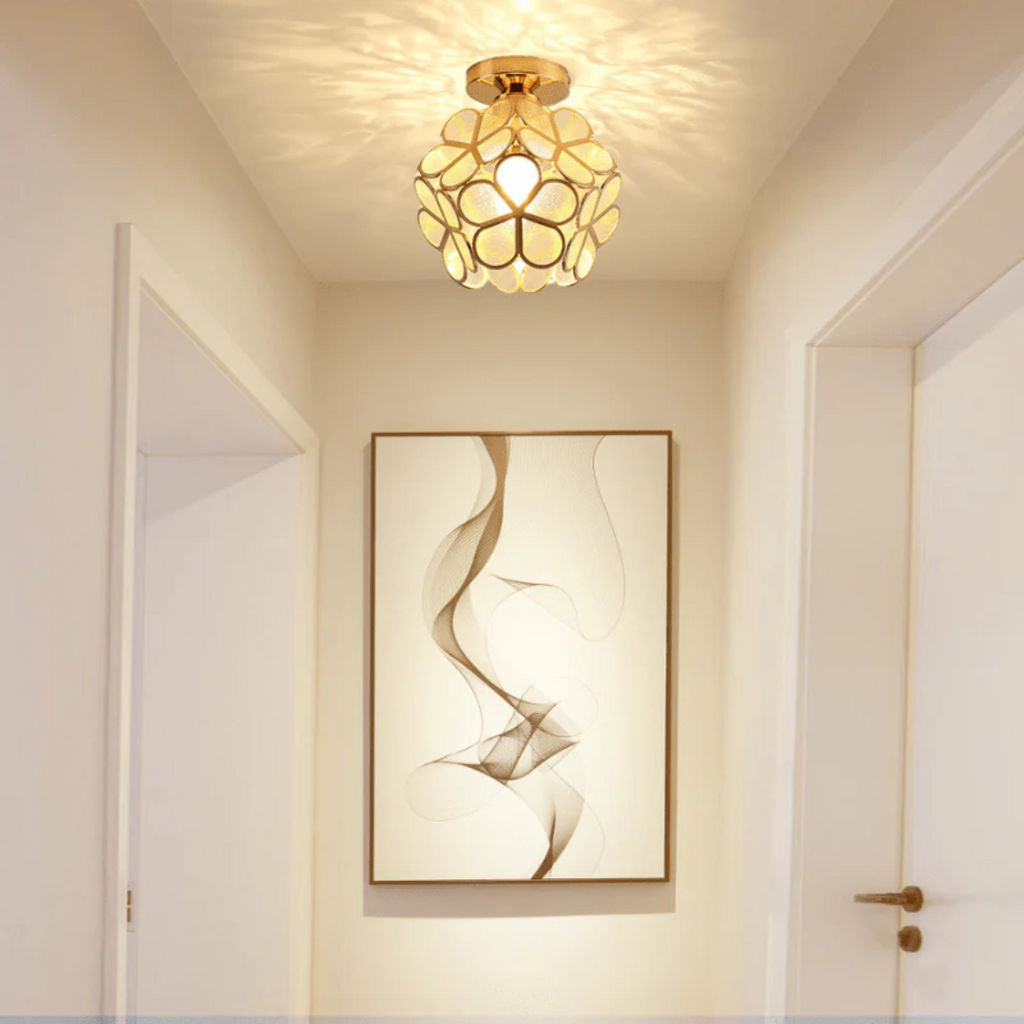 Luxury Glass Flower Ceiling Lamp