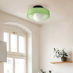 Round Metal Glass Light Fixture