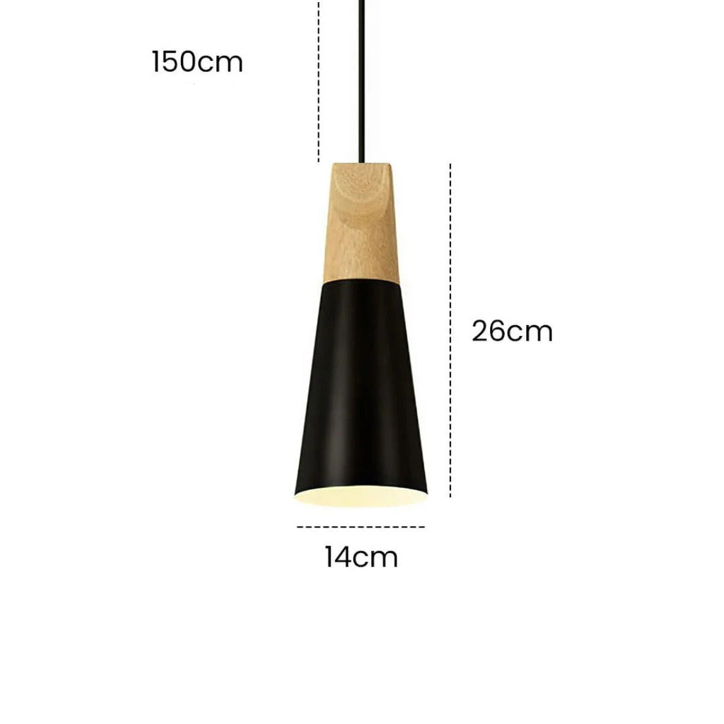Scandinavian Wood Metal Pendant Light