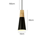 Scandinavian Wood Metal Pendant Light