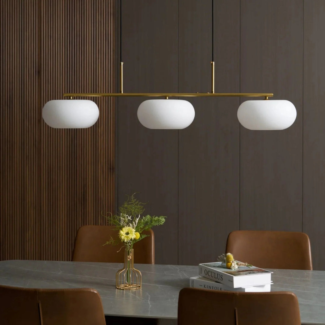 Linear Triple Glass Pendant Light