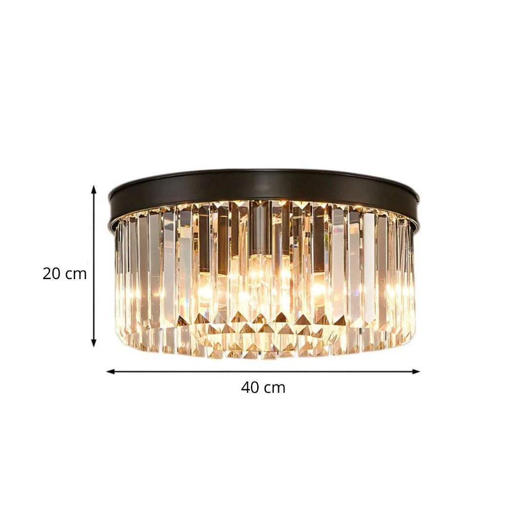 Crystal Iron Round Ceiling Light