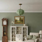 Vintage Ribbed Glass Ceiling Light