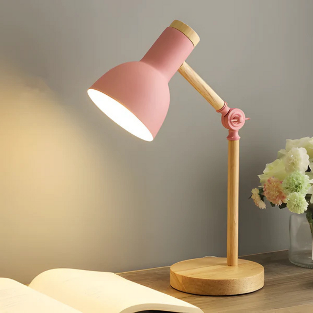Adjustable Wooden Table Lamp Modern LED Desk Light