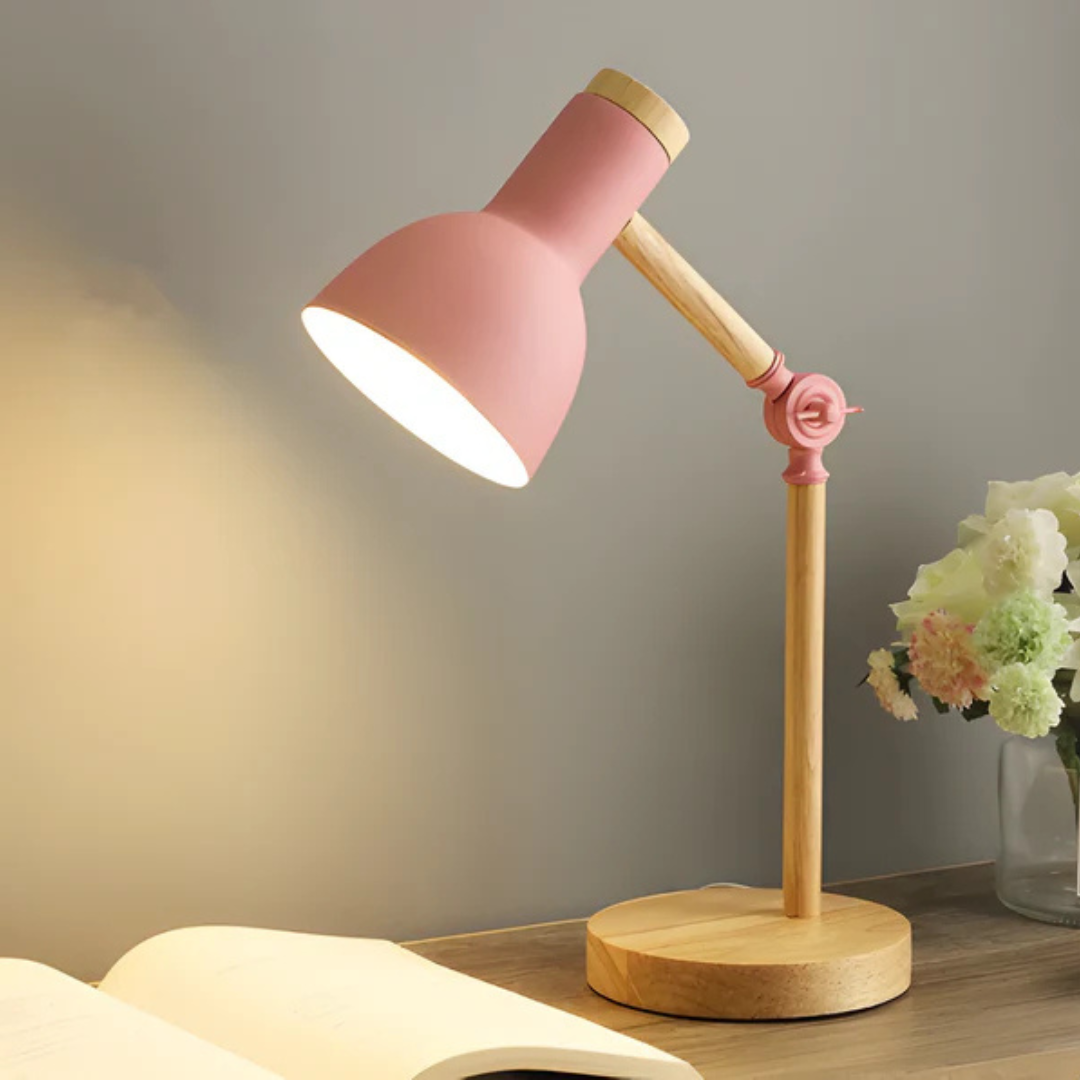 Adjustable Wooden Table Lamp Modern LED Desk Light