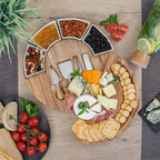 Acacia Cheese Board Set Ceramic Serving Tray Charcuterie Platter