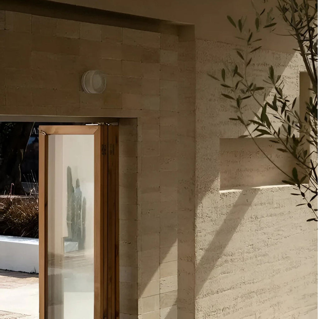 Round Wall Lamp – Amber Glass Minimalist Modern Accent Lighting