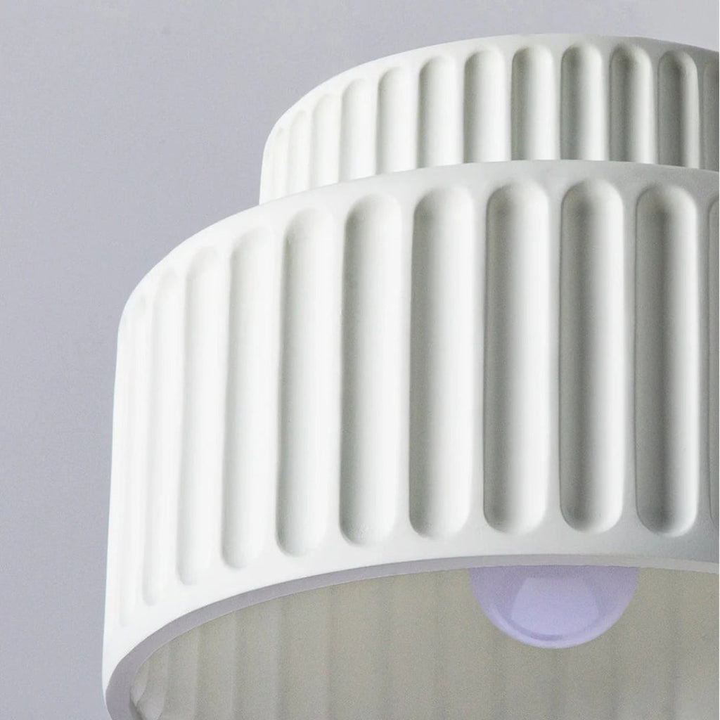 Minimalist Ribbed Ceramic Ceiling Light