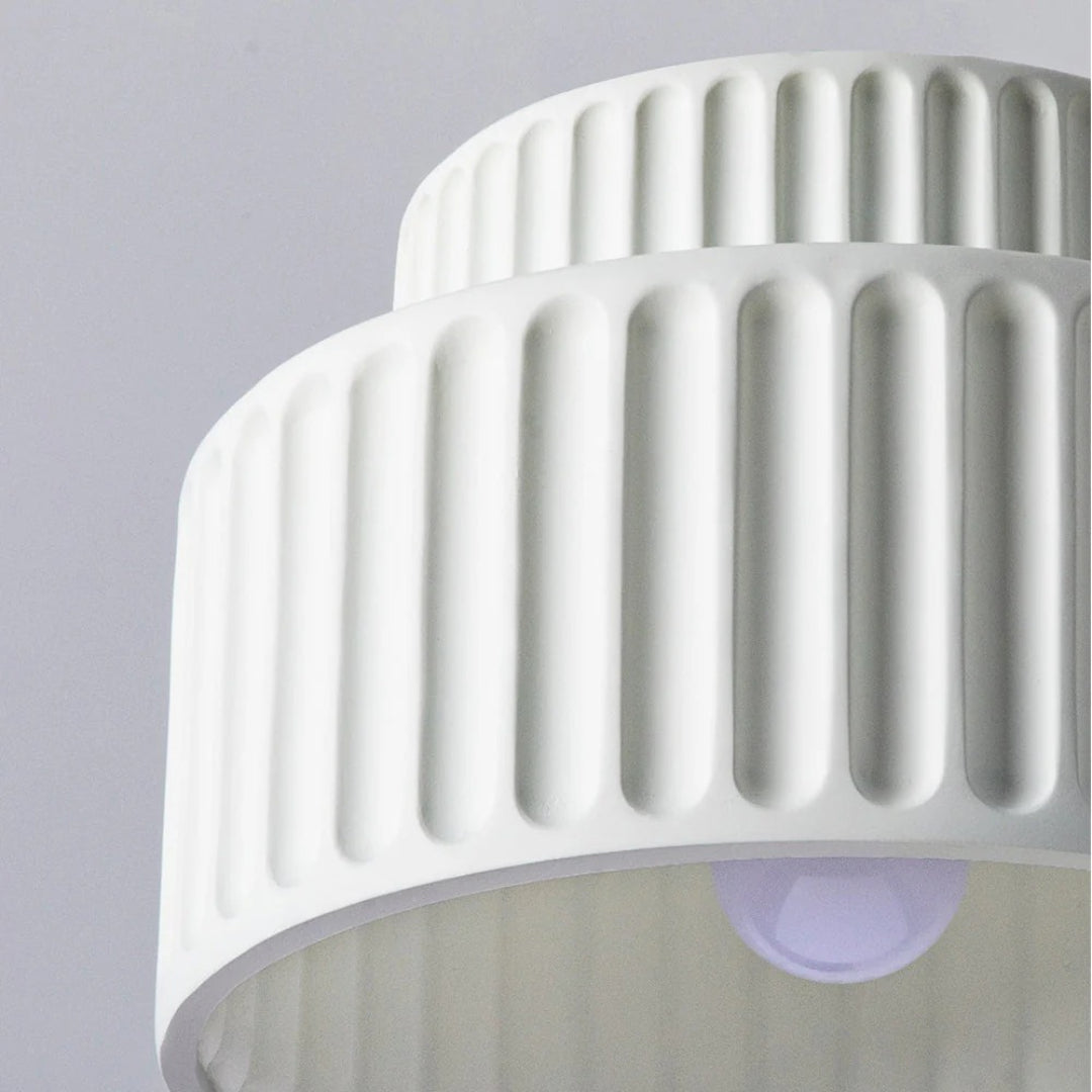 Minimalist Ribbed Ceramic Ceiling Light