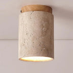 Travertine Wood Ceiling Light