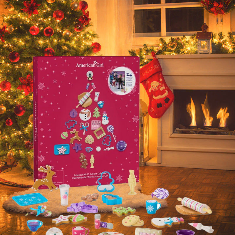 24 Day Doll Advent Calendar with Miniature Baking Accessories, Holiday Drinks and Festive Decor - Christmas Countdown Set