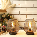 Portable LED Table Lamp Metal | Wireless Battery Operated 3W 300 Lumens | Cordless Warm Light for Indoor and Outdoor Use