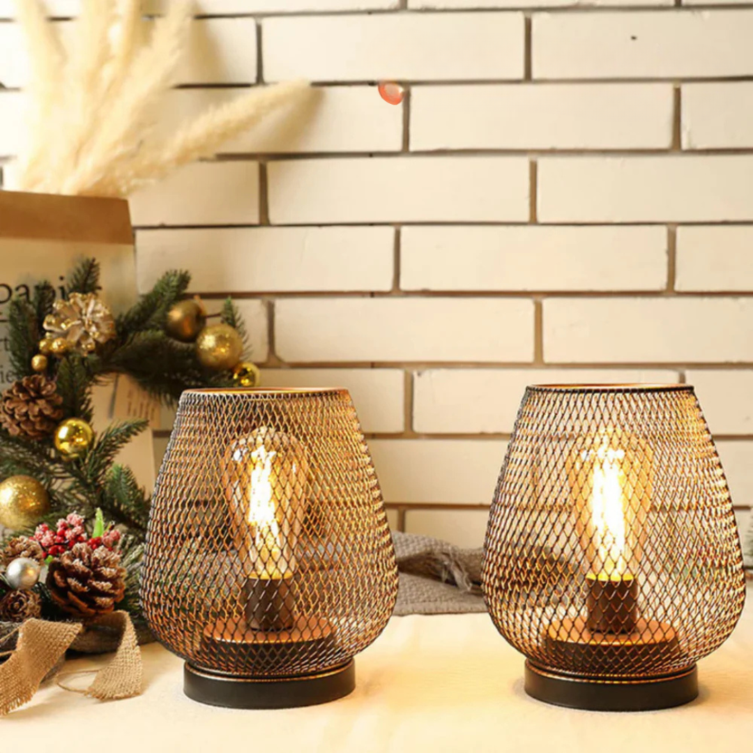 Portable LED Table Lamp Metal | Wireless Battery Operated 3W 300 Lumens | Cordless Warm Light for Indoor and Outdoor Use
