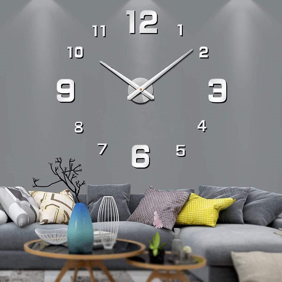 3D Wall Clock – Modern Roman Numeral Or Typographic Decorative Design