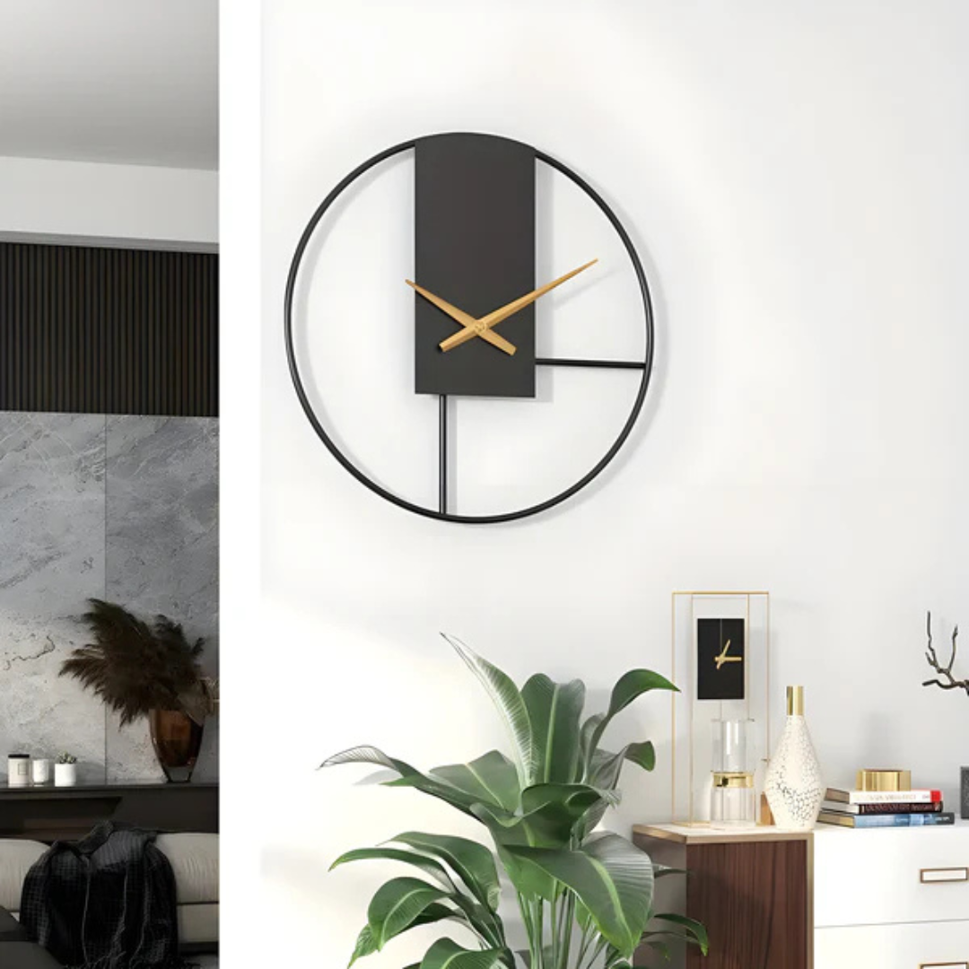 Minimalist Metal Wall Clock Silent Modern Timepiece
