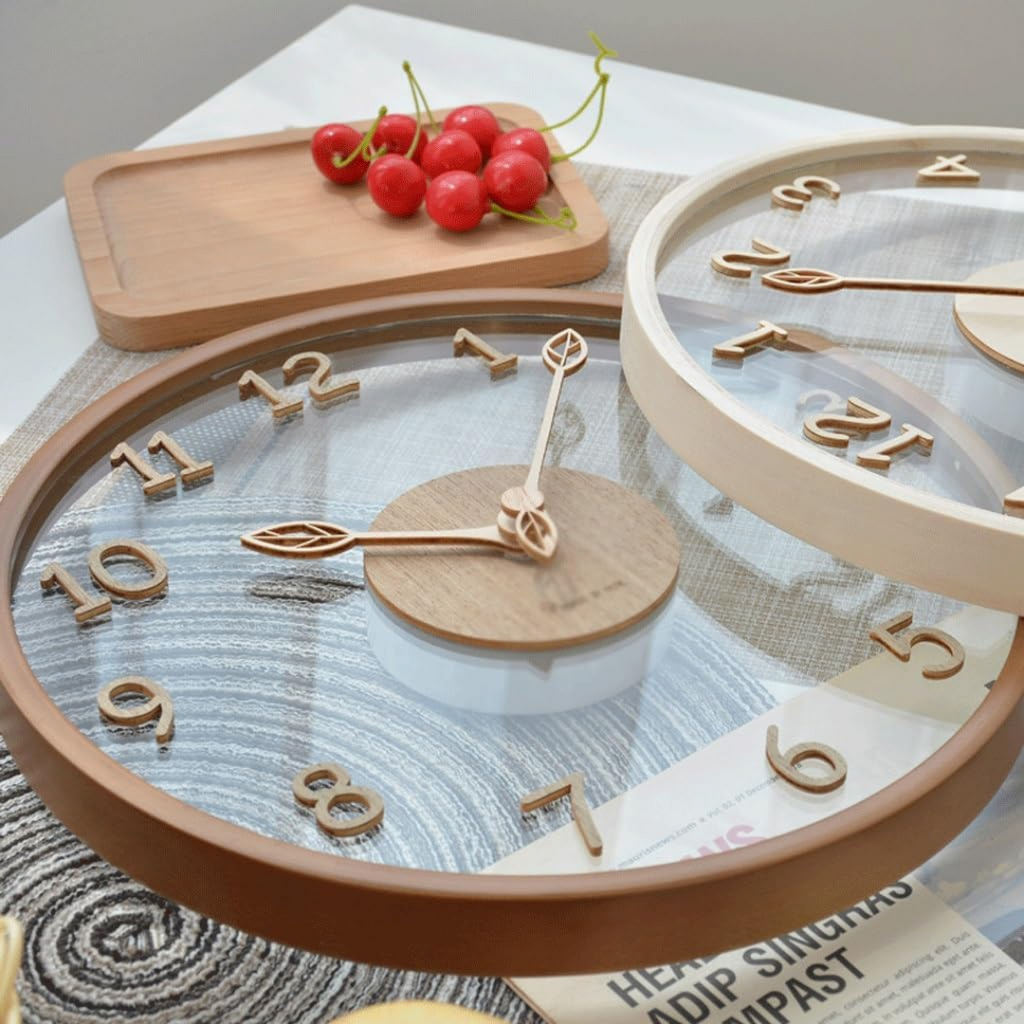 Minimalist Wooden Wall Clock Modern Silent Quartz Timepiece Scandinavian Home Decor