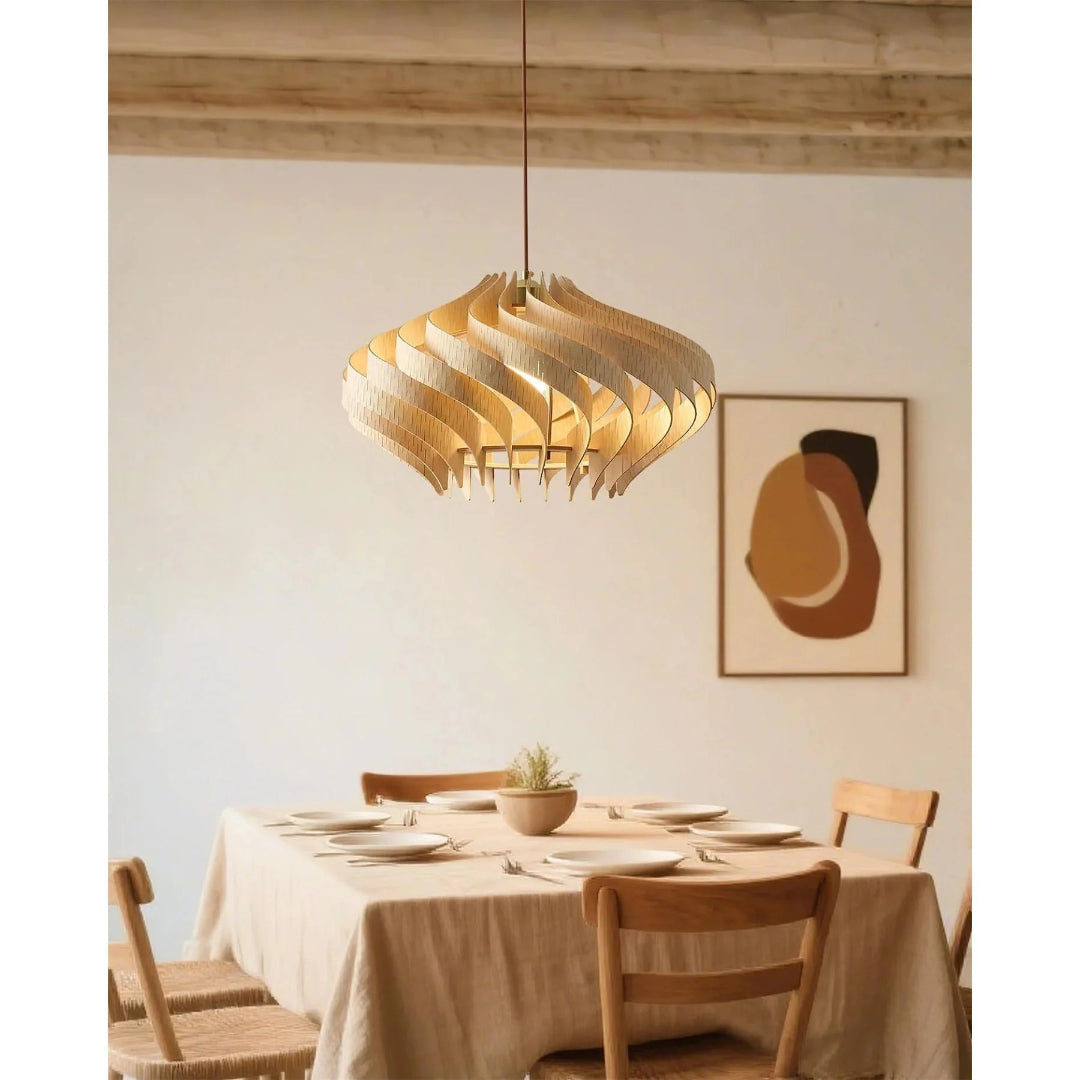 Japandi Wooden Pendant Light
