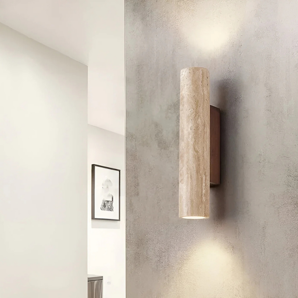 Travertine LED Wall Sconce Wabi Sabi Marble Wall Light