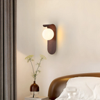 Scandinavian Wood Globe Wall Sconce LED - Image 3