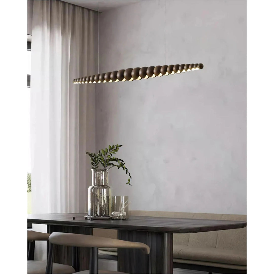 Minimalist Wooden Bead Pendant Light