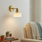 Brass Wall Lamp – Bauhaus Colored Glass Mid Century Design