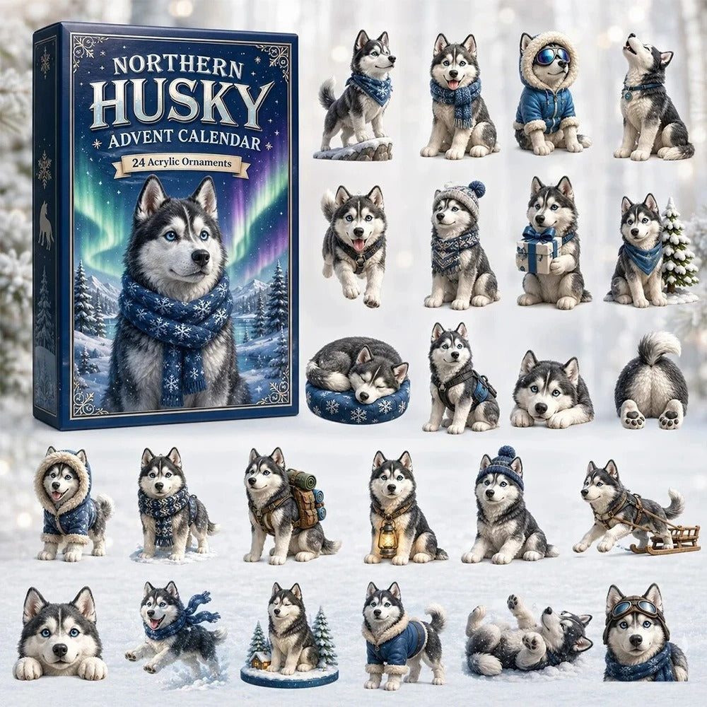 2026 Christmas Advent Calendar for Dogs 24-day Countdown With a Husky Theme For Dog Lovers