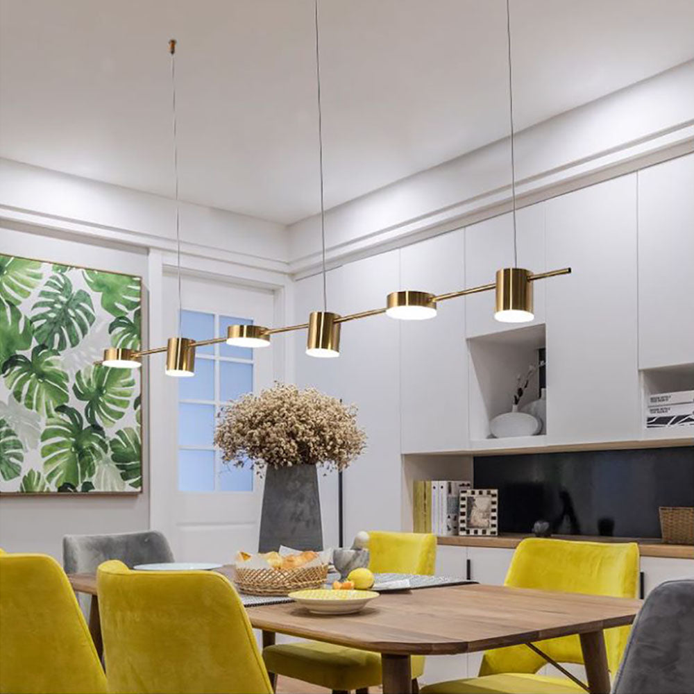 LED Pendant Light Metal Suspension | Modern Cubic Bar with Round Spotlights | 10-15m2 Coverage for Living Room and Bedroom