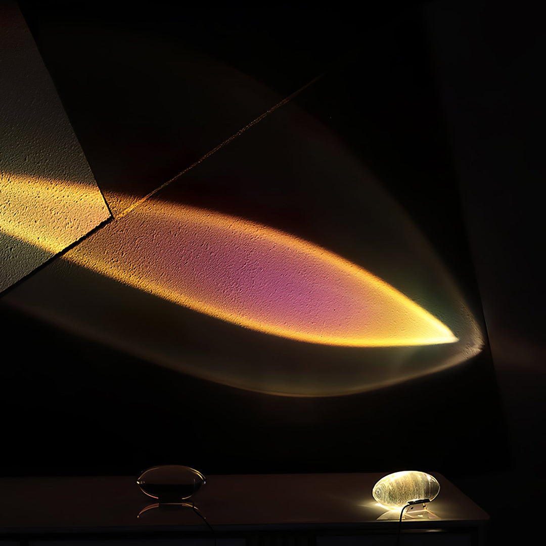 Crystal Table Lamp – Modern Minimalist Optical Light Projection Design