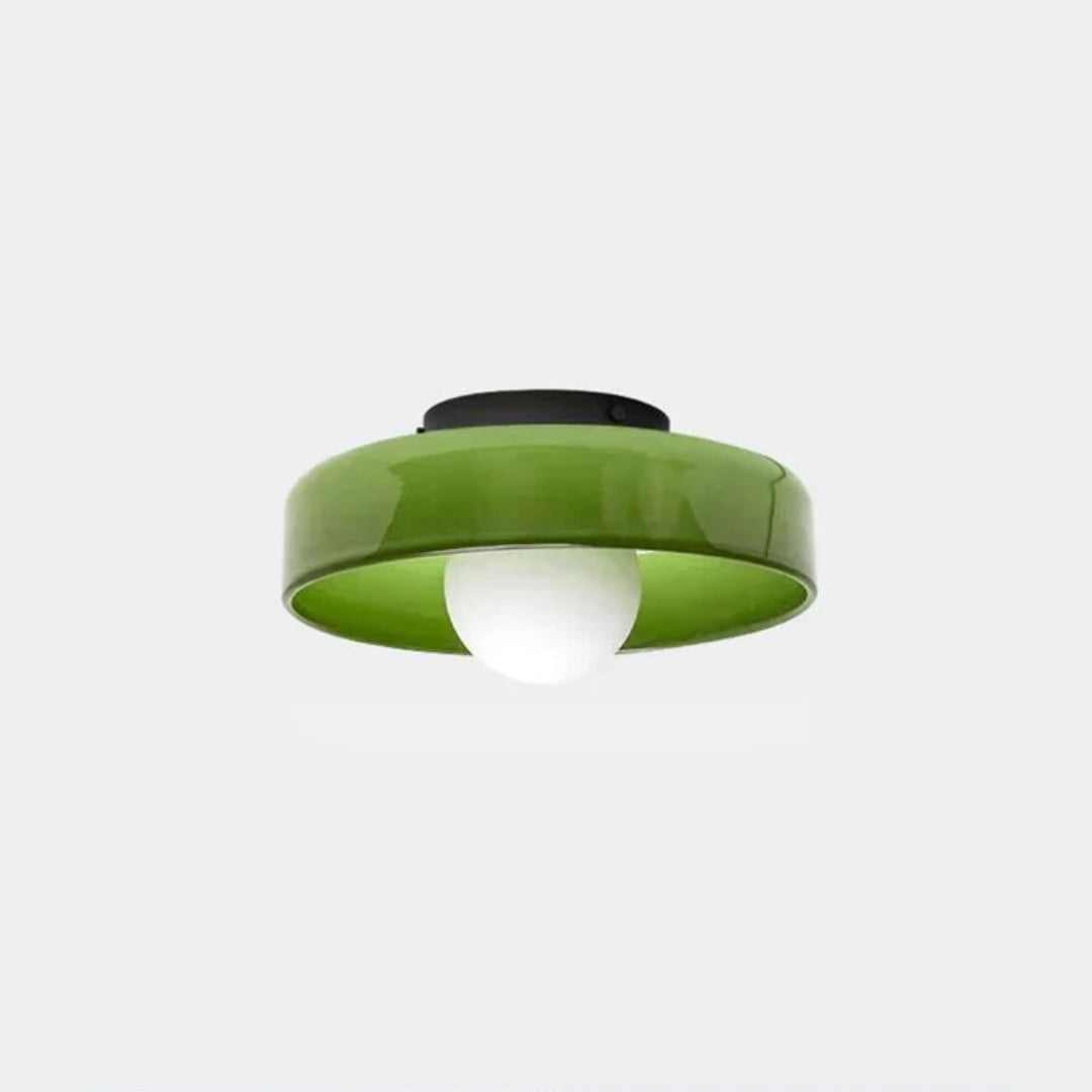 Round Metal Glass Light Fixture